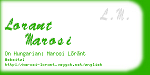lorant marosi business card