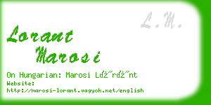 lorant marosi business card